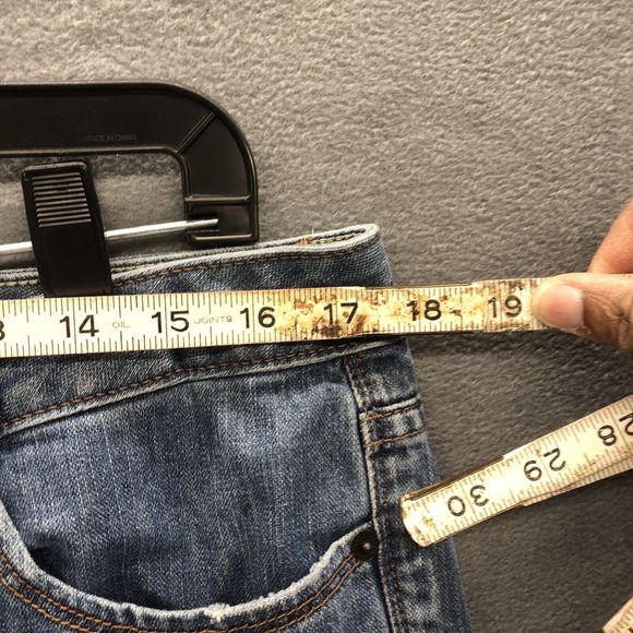 Converse One Star Women's Denim Jeans 32 Sheridan Skinny Distressed Destroyed - Picture 5 of 16